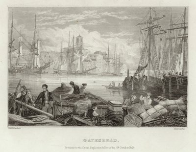 Gateshead vor der großen Explosion und dem Feuer am 6. Oktober 1854 von English School