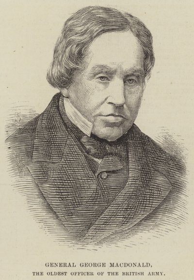 General George MacDonald, der älteste Offizier der britischen Armee (Stich) von English School