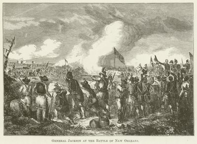 General Jackson in der Schlacht von New Orleans von English School
