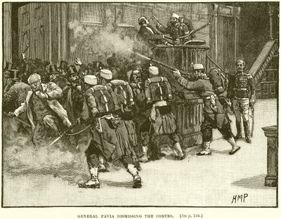 General Pavia entlässt die Cortes von English School