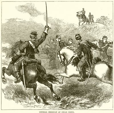 General Sheridan bei Cedar Creek von English School