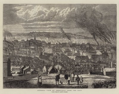 Gesamtansicht von Sheffield aus dem Osten von English School