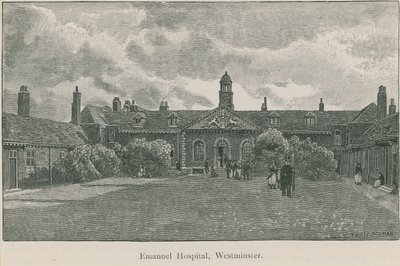 Gesamtansicht des Emanuel Hospital von English School