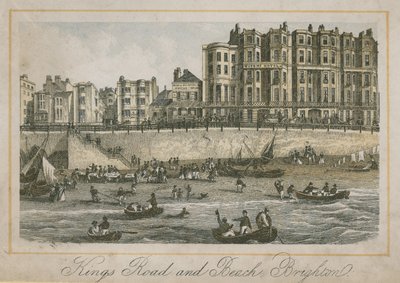 Allgemeine Ansicht der Kings Road und des Strandes in Brighton von English School
