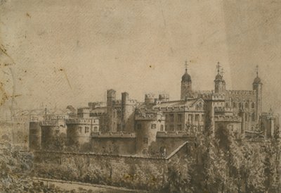 Gesamtansicht des Tower of London von English School