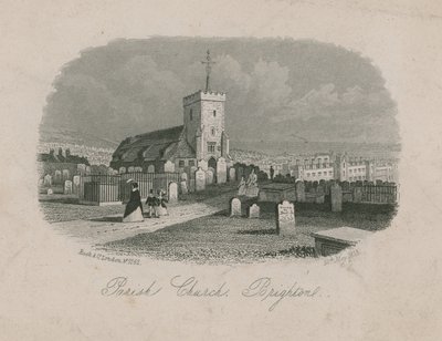 Allgemeine Ansicht der Pfarrkirche in Brighton von English School