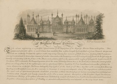 Allgemeine Ansicht des Royal Pavilion in Brighton von English School