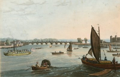 Allgemeine Ansicht der alten Vauxhall-Brücke von English School