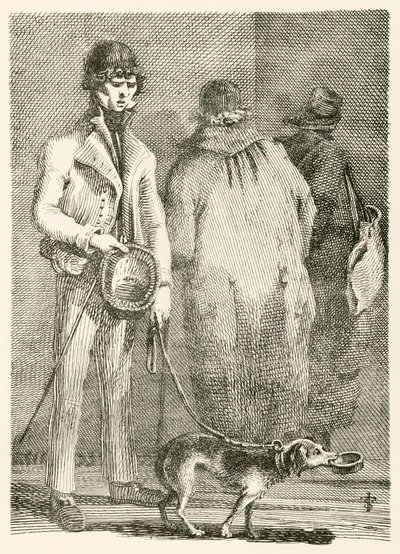 George Dyball, ein blinder Bettler von beträchtlicher Berühmtheit, und sein Hund Nelson von English School