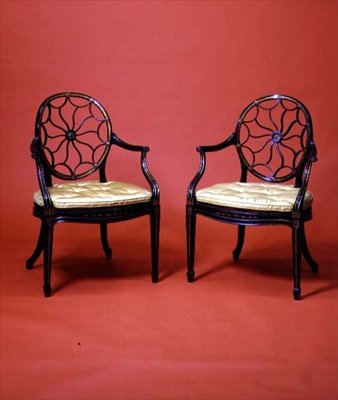 George III ebonisierte und vergoldete Sessel im Stil von Chippendale, spätes 18. Jahrhundert von English School