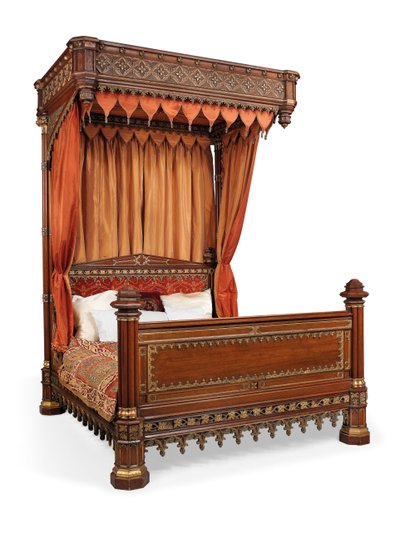 George IV Halbtester-Bett, ca. 1830 von English School