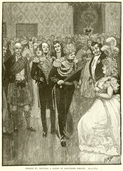 George IV hält eine Audienz im Holyrood Palace von English School