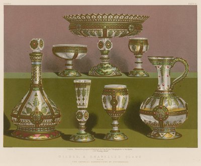 Vergoldetes und emailliertes Glas aus der Kaiserlichen Manufaktur, St. Petersburg von English School