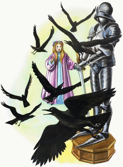 Mädchen, Krähen und Rüstung von English School