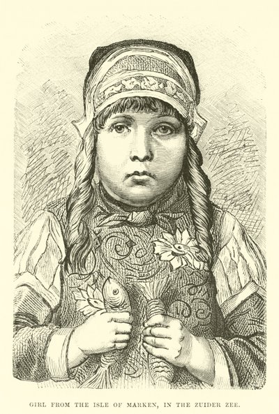 Mädchen von der Insel Marken, im Zuiderzee von English School