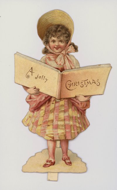 Mädchen mit einem Buch: Weihnachtskarte von English School
