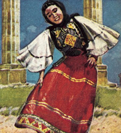 Mädchen in nationaler Tracht von Griechenland von English School