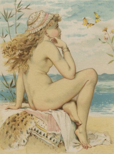 Mädchen schaut aufs Meer von English School