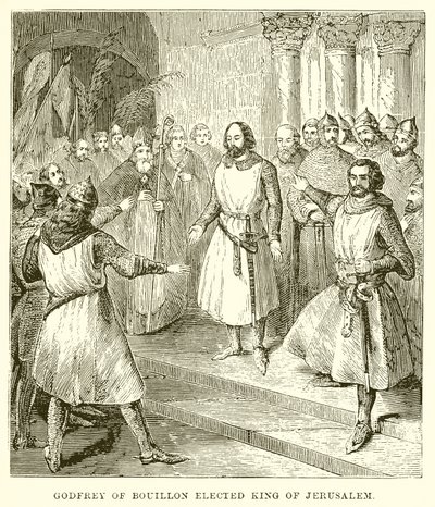 Gottfried von Bouillon wird König von Jerusalem von English School