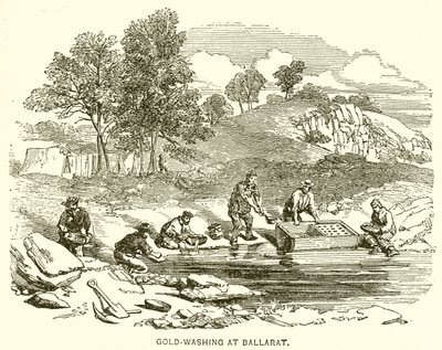 Goldwäsche in Ballarat von English School