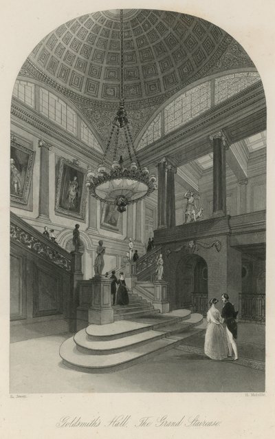 Goldsmiths Hall, die große Treppe von English School