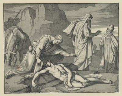 Der barmherzige Samariter (Gravur) von English School