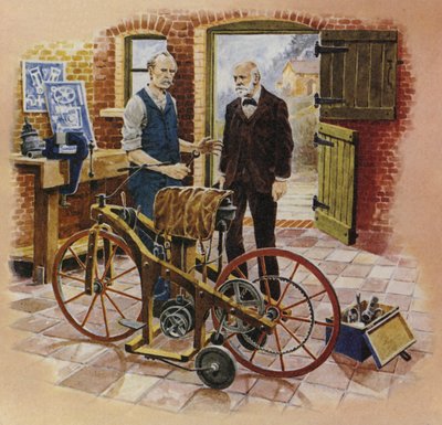 Gottlieb Daimler und sein Freund Wilhelm Maybach von English School