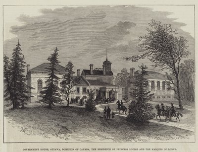 Regierungshaus, Ottawa, Dominion von Kanada, die Residenz von Prinzessin Louise und dem Marquis von Lorne (Gravur) von English School