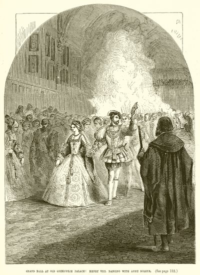 Großer Ball im alten Greenwich-Palast: Heinrich VIII. tanzt mit Anne Boleyn von English School