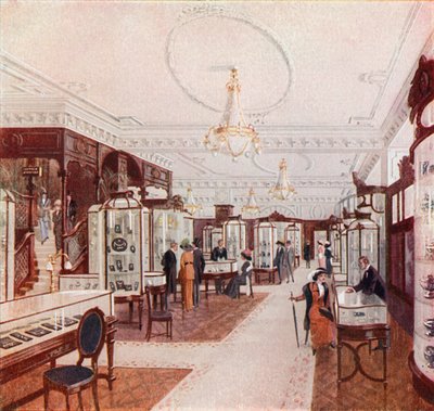 Großer Salon des Stewart Dawsons Jewel Palace in der Regent Street von English School