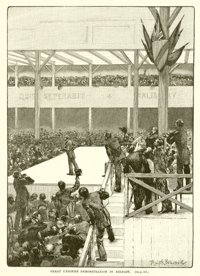 Große unionistische Demonstration in Belfast, 1890 von English School