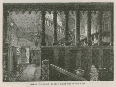 Große Treppe, gesehen von der inneren Halle, Holland House von English School