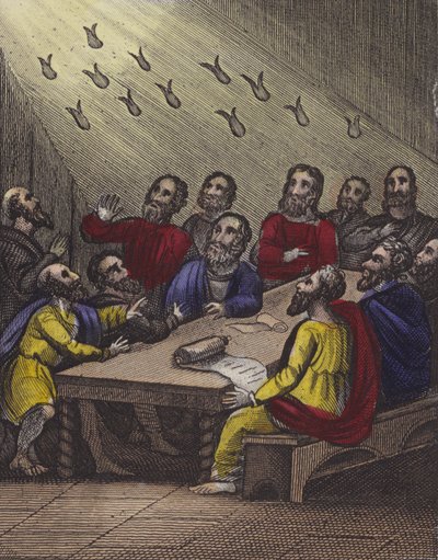 Groß war der Tag, die Freude war groß ... (farbiger Stich) von English School