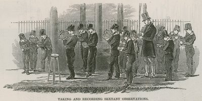 Greenwich Royal Hospital Schulen; Sextant-Beobachtungen aufnehmen und aufzeichnen von English School