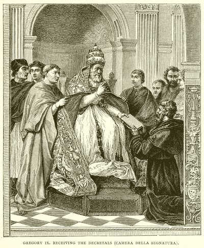 Gregor IX. empfängt die Dekretalen (Camera Della Segnatura) von English School