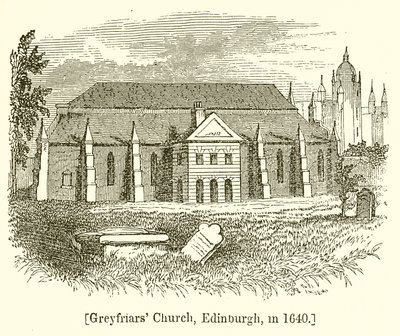 Greyfriars Kirche, Edinburgh, 1640 von English School