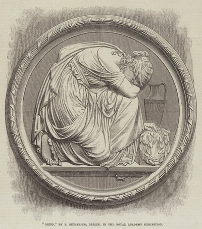 "Trauer" von R Siemering, Berlin, in der Ausstellung der Königlichen Akademie (Gravur) von English School