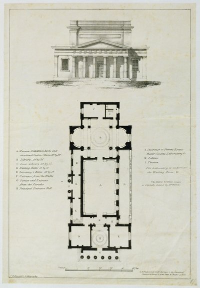 Grundriss der unteren Versammlungsräume, Bath, graviert von Charles Hullmandel (1789-1850) von English School