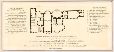 Grundriss des Cremorne House, London von English School