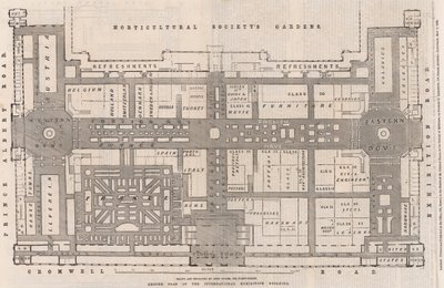 Grundriss des Internationalen Ausstellungsgebäudes von English School