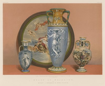 Gruppe von Majolika von Messrs J Wedgwood und Söhne, Etruria von English School