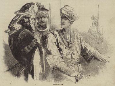 Gruppe von Sikhs (Stich) von English School
