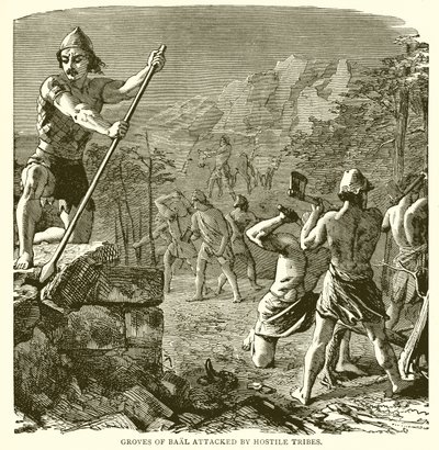 Haine des Baal von feindlichen Stämmen angegriffen von English School