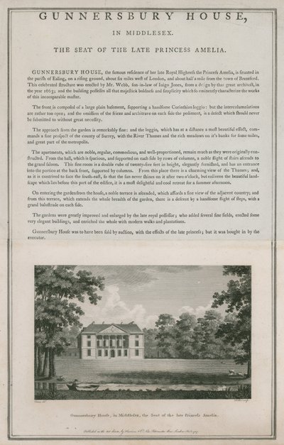 Gunnersbury House, Middlesex, Sitz der verstorbenen Prinzessin Amelia von English School