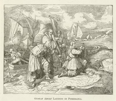 Gustav Adolf landet in Pommern von English School