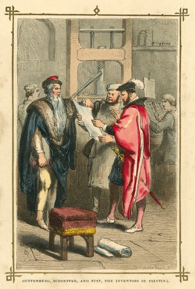 Gutenberg, Schoeffer und Fust, die Erfinder des Buchdrucks von English School
