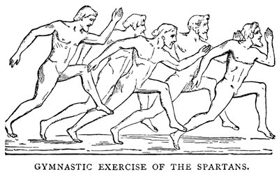 Gymnastische Übung der Spartaner, Illustration aus Die illustrierte Geschichte der Welt, ca. 1880 von English School