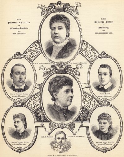 Ihre Königliche Hoheit Prinzessin Christian von Schleswig-Holstein und Ihre Königliche Hoheit Prinzessin Henry von Battenberg und ihre Kinder von English School