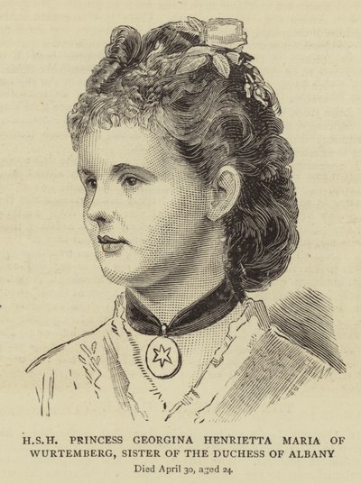 HSH Prinzessin Georgina Henrietta Maria von Württemberg, Schwester der Herzogin von Albany (Gravur) von English School