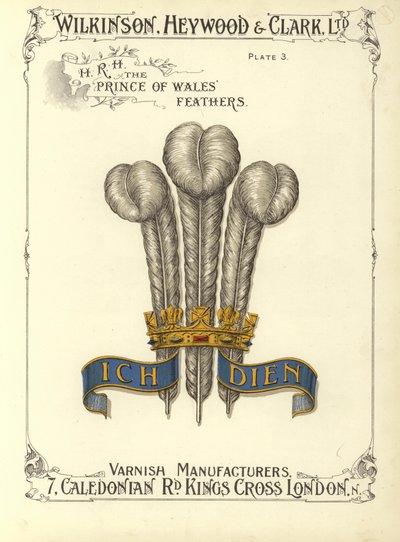 Federn von H R H dem Prinzen von Wales von English School